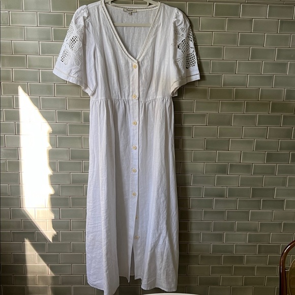Madewell Cassie White Linen Dress - Picture 5 of 15